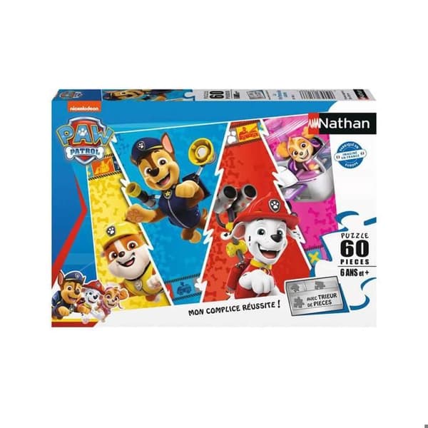 Puslespil 60 brikker: Den farverige Paw Patrol
