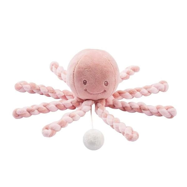 NATTOU Musikalisk Blæksprutte Lapidou - 23 cm - 100% polyester - Lys rosa Rosa