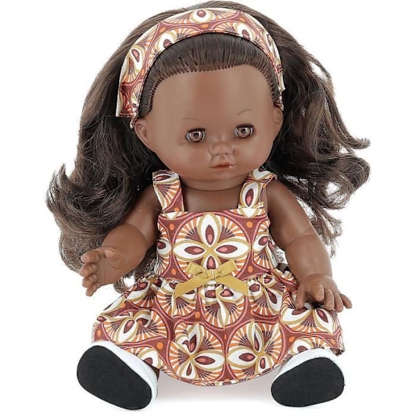 Petitcollin - Norah Cuddly Doll 28 cm - VILAC Brunt, gult och vitt