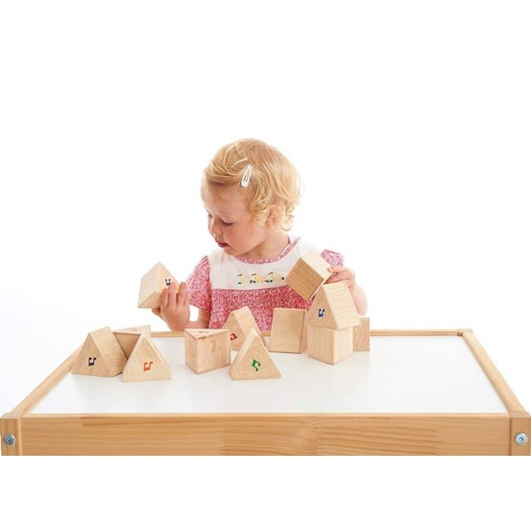 Set med 12 TICKIT-spelprismor i trä - Pedagogiskt träspel - Blandat - Från 3 år Flerfärgad