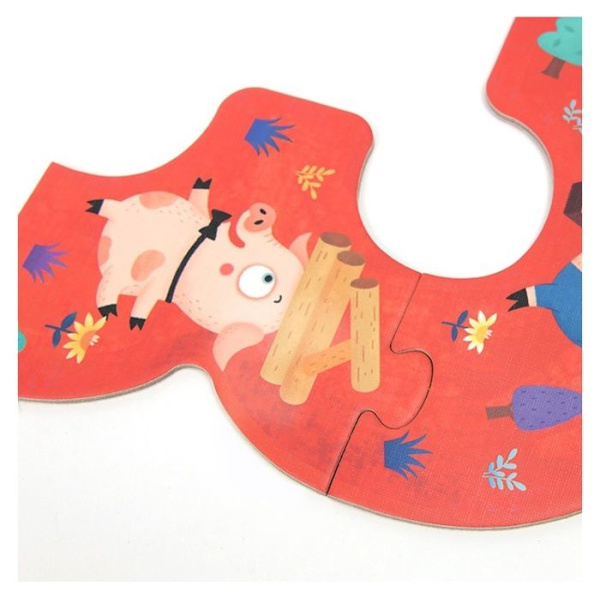 Puzzle 12345 tarinoita MIDEER - Eläimet - 3-vuotiaille ja vanhemmille - Alle 100 palapeliä Flerfärgad