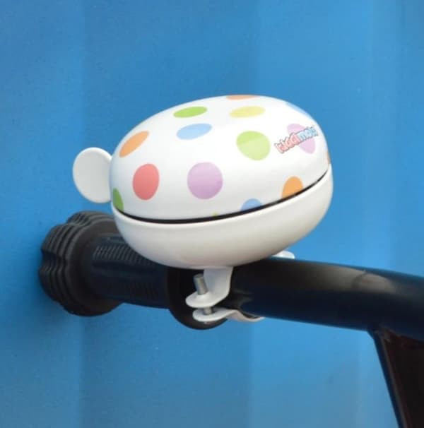 Kiddimoto - Sonnette Cykel Pastel Dotty Vit