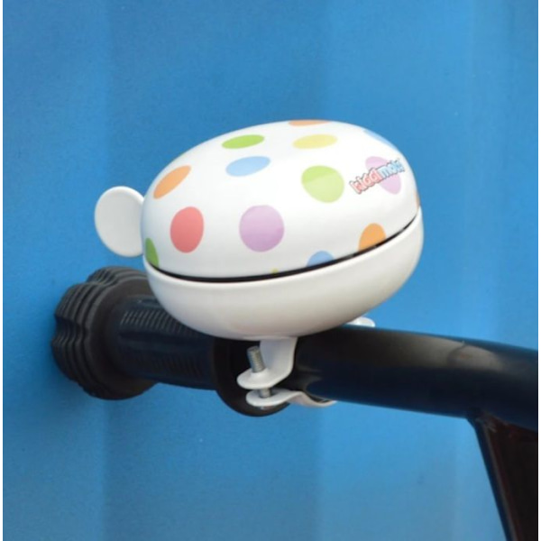 Kiddimoto - Sonnette Pyörä Pastellipisteet Vit