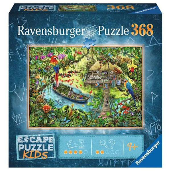 Escape puzzle Kids - En djungelsafari - Ravensburger - Pussel Escape Game 368 bitar - Från 9 år Grön