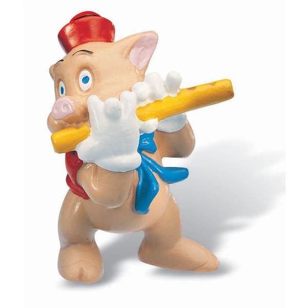 Tre små flöjtsvinsfigurer - BULLYLAND - Storlek 6 cm - Handmålade Beige