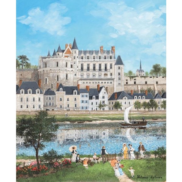 500 bitars träpussel - Michele Wilson Pussel - Château d'Amboise - Målning av Fabienne Delacroix