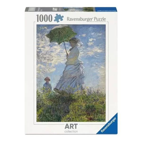 Puslespil - RAVENSBURGER - Kvinde med parasol (Claude Monet) - 1000 brikker - 50 x 70 cm - Karton Vit