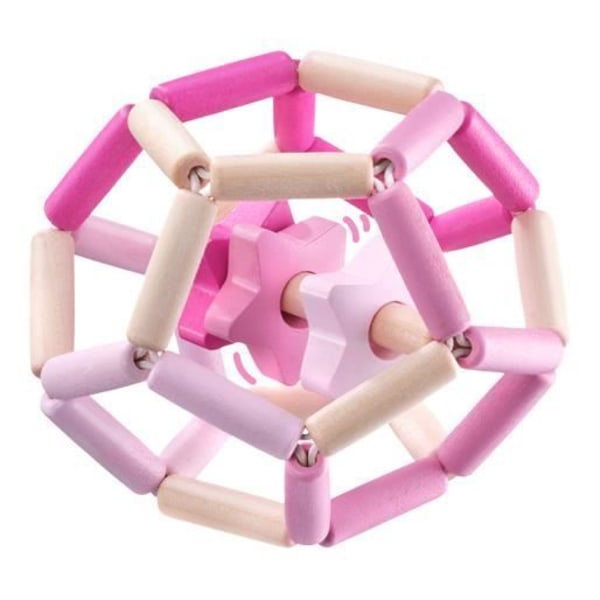 Selecta Spielzeug knytnäve och bitring boll tjejer 11,5 cm naturligt/rosa trä