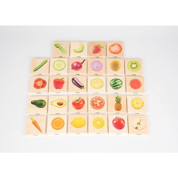 TickiT - Frukt och grönsaker Mix & Match Memo - HJÄRTSKAP Beige