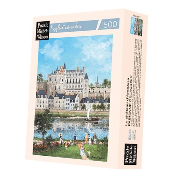 500 bitars träpussel - Michele Wilson Pussel - Château d'Amboise - Målning av Fabienne Delacroix