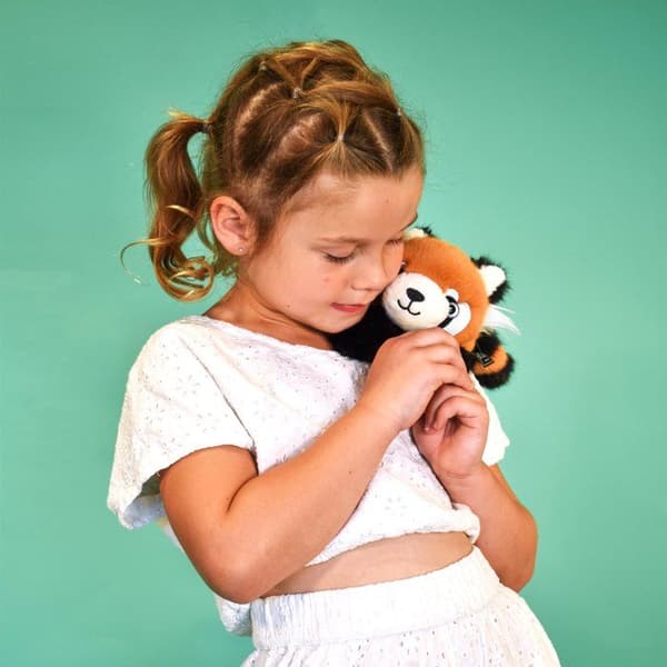 Podcolle - Röd panda 30 cm magnetisk - HISTOIRE D'OURS - Gosedjur/Doudous - Brun - Polyester Apelsin