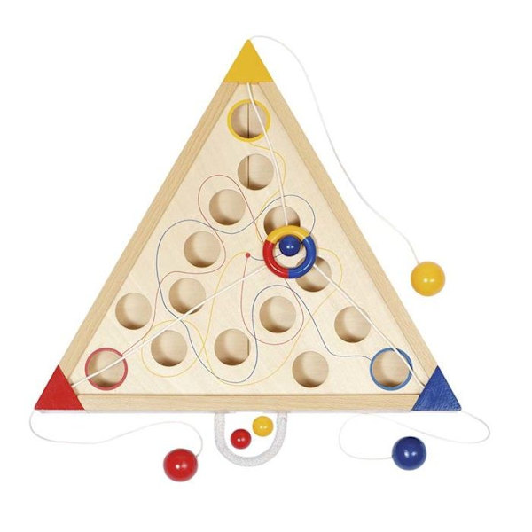 GOKI 56940 Tricours brädspel i trä - Minimiålder 4 år - Mått 37x31 cm Beige