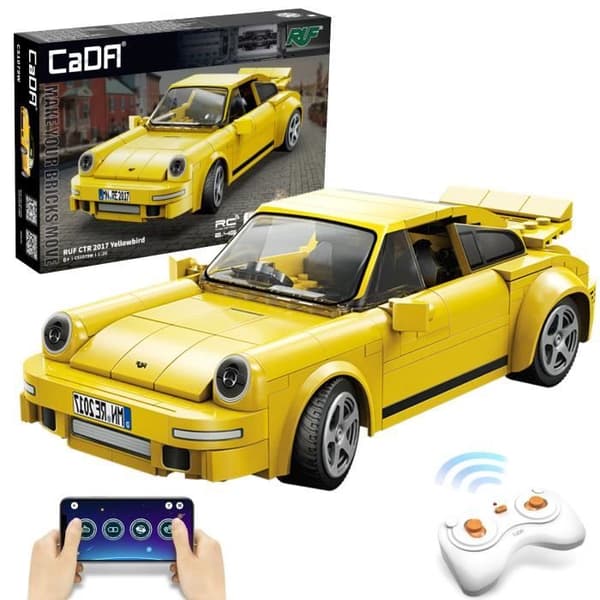 CaDA Byggeklodser RUF CTR 2017 Fjernstyret Bil 222 dele Gul