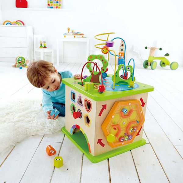 Country Critters Hape Activity Cube - Utvecklingsleksak i trä för spädbarn från 12 månader och uppåt Flerfärgad