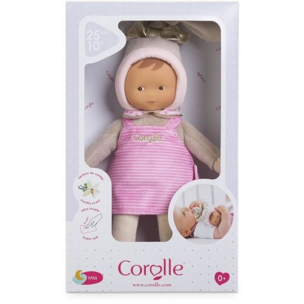 Mon Doudou COROLLE - Miss Rayée Rêves d'Etoiles - 25 cm - pieni nukke - vaniljan tuoksu - syntymästä alkaen randig