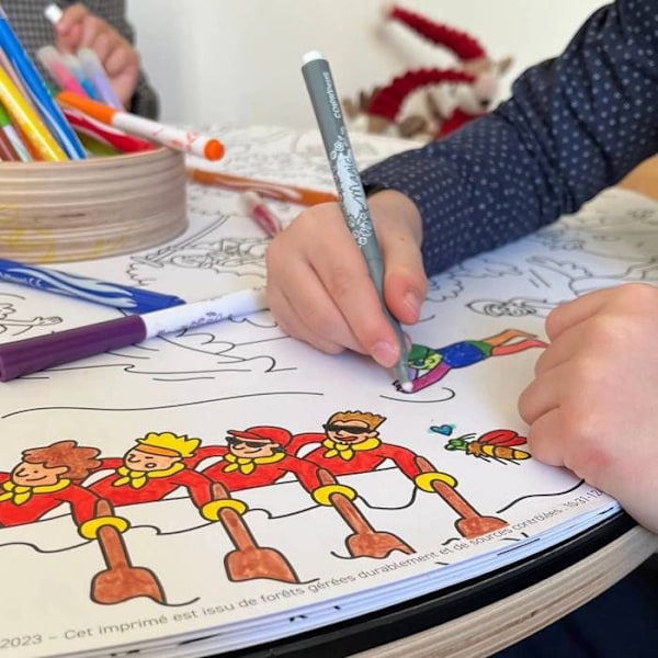 Påfyllning av målarark - OMY - Drawin'Kids - 20 XXL ark - 10 vita - 10 att färglägga Vit