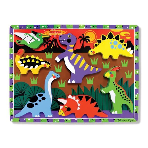 MELISSA & DOUG Pussel i trä - dinosaurier Flerfärgad