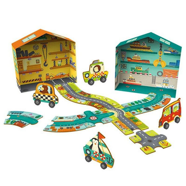 Puzzlesarja - MIDEER - Ajoneuvot ja laitteet - 34 osaa - Sisätila Flerfärgad