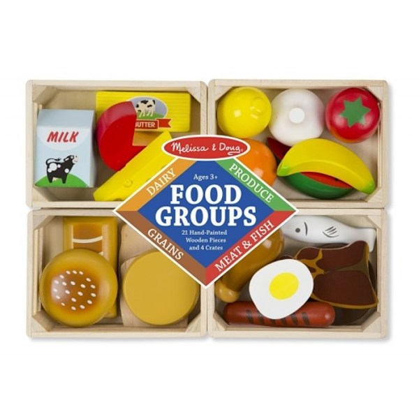 Puuhaaste ruokaleikit - MELISSA & DOUG - Ruokaryhmät - Sekä pojille että tytöille - Sopii 3-vuotiaista alkaen Flerfärgad