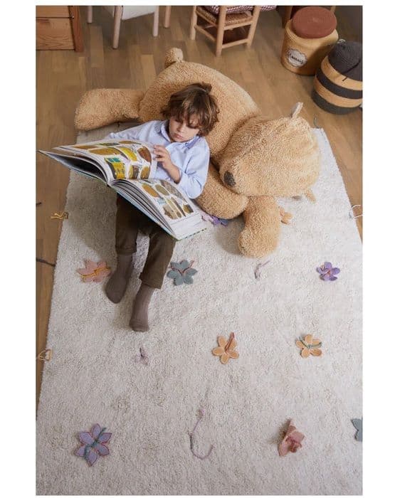 Legemåtte - LORENA CANALS - Vildblomster - Vaskbar - Bomuld - 120 x 160 cm Beige