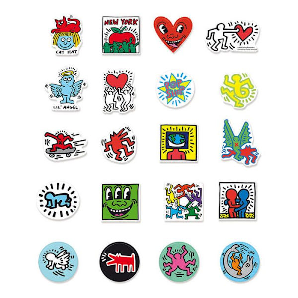 20 kappaleen puumagneettisetti Keith Haring - Monivärinen - L 16 x H 4 x l 16 cm