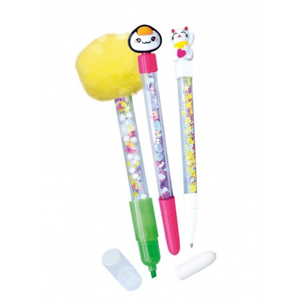 Luovien harrastusten paketti - Buki France - Kawaii - 2 kynää - 1 korostuskynä - Pyyhittävää mustetta Vit