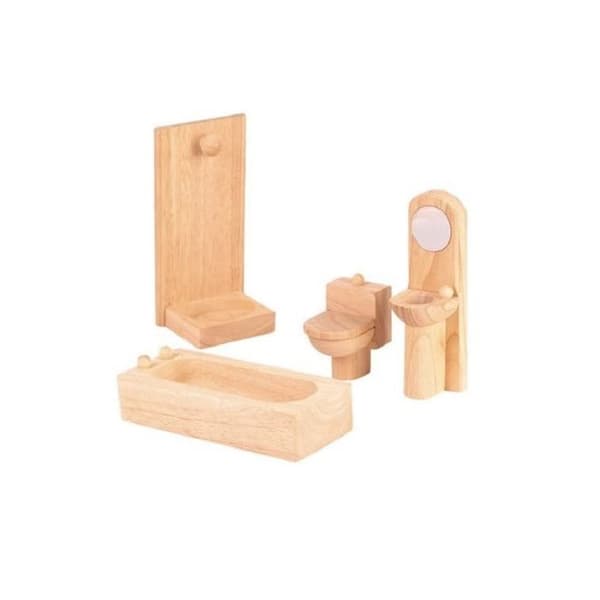KLASSISK BADEVÆRELSE I TRÆ PLAN TOY 9014 Beige