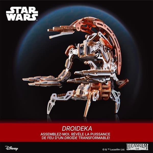 3D-model - UGEARS - Droideka (Star Wars) - Mekanisk træ 180 dele - Foldes til kugle - Uden lim - 14+ beige