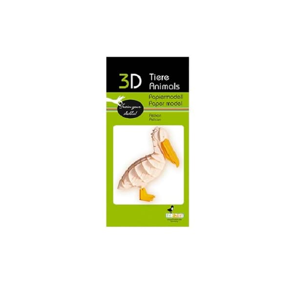 Fridolin - 3D-modell i papper Pelikan Vit