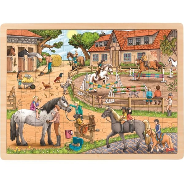 Puzzle, joka asetetaan ratsastuskeskukseen Beige