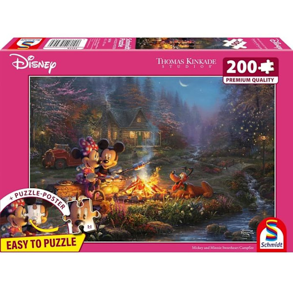 Puzzle - SCHMIDT - Thomas Kinkade - Mickey ja Minnie - 200 palaa - 43,2 x 29,1 cm Rosa