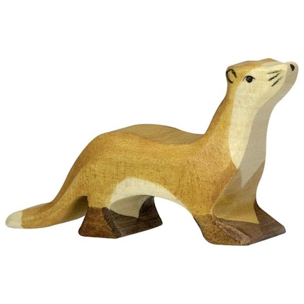 Käsin maalattu puufigurine HOLZTIGER - Nisu - Keltainen, beige ja ruskea - Suositellaan 3-vuotiaille ja vanhemmille. Gul, beige och brun