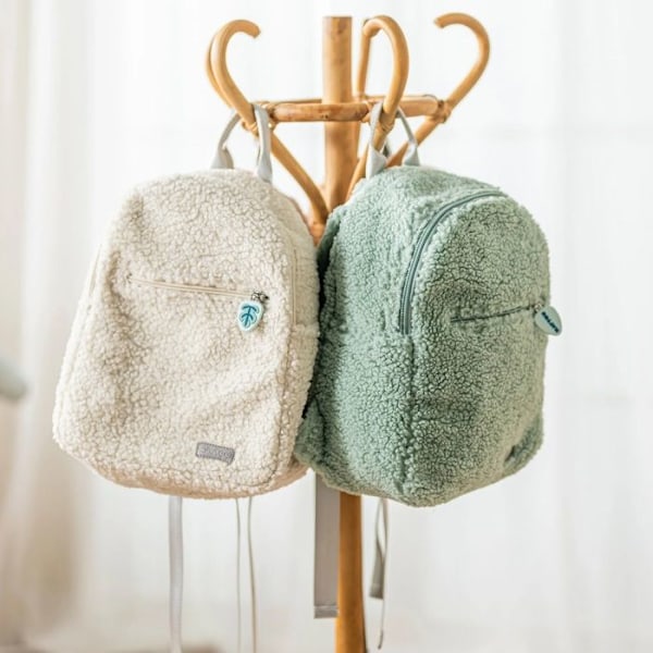 Barnryggsäck - Nattou - Teddy écru - 28x23x14 cm - Bekväm - Maskintvättbar Beige