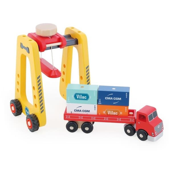 Køretøjer - VILAC - Docker og semi-trailer klatrer - Træ - Gul - 3-8 år Gul