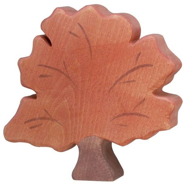 Figuriini - HOLZTIGER - 80224 - Syksyinen puu - Massiivipuuta - Käsinmaalattu - 13x2,8x26 cm Rött och brunt