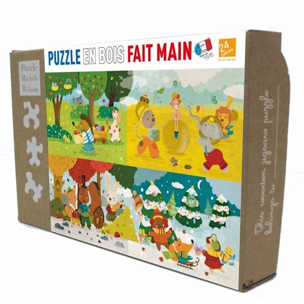 Puzzle Eläimet - Puzzle Michèle Wilson - Alle 100 palasta - Lapsille kastanj