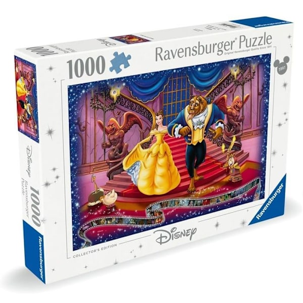 Pussel - RAVENSBURGER - Skönheten och Odjuret - 1000 bitar - 70 x 50 cm - Anti-stress Vit