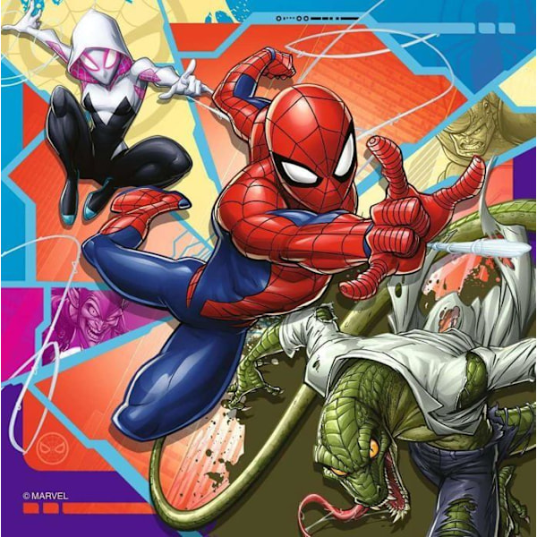 Pussel Barn - RAVENSBURGER - Set med 3 pussel med 49 bitar - Spider-Man - Från 5 år - Unisex Blå