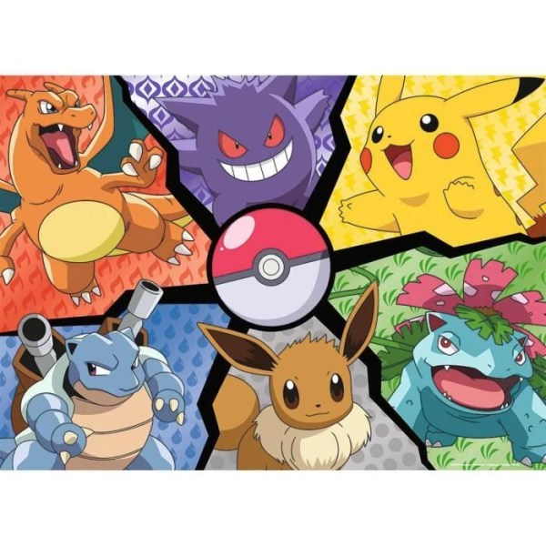 100 bitars pussel - NATHAN - Pokémon Pikachu Eevee - Vit - Blandat - 6 år