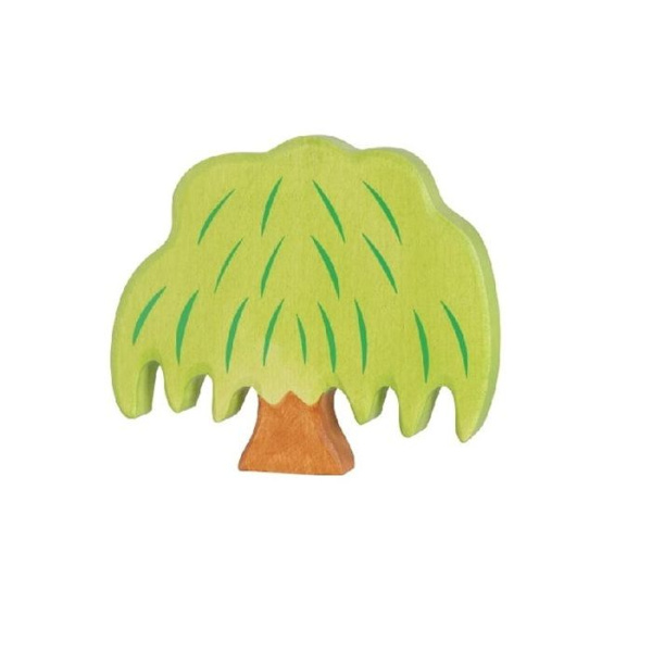 HOLZTIGER Puu Figuriini "Paju" - Lapsille alkaen 3-vuotiaasta - Käsin maalattu - Eurooppalainen valmistus Grönt och beige