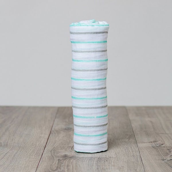 Lulujo - Pitkä musliini - Aqua-raita - ELEMENTS FOR KIDS Vit