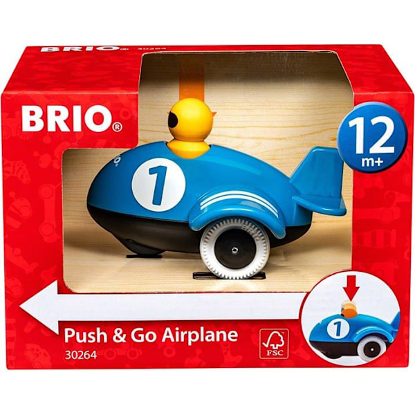 BRIO träleksak - Push & Go plan - Blå - För barn från 12 månader och uppåt Blå
