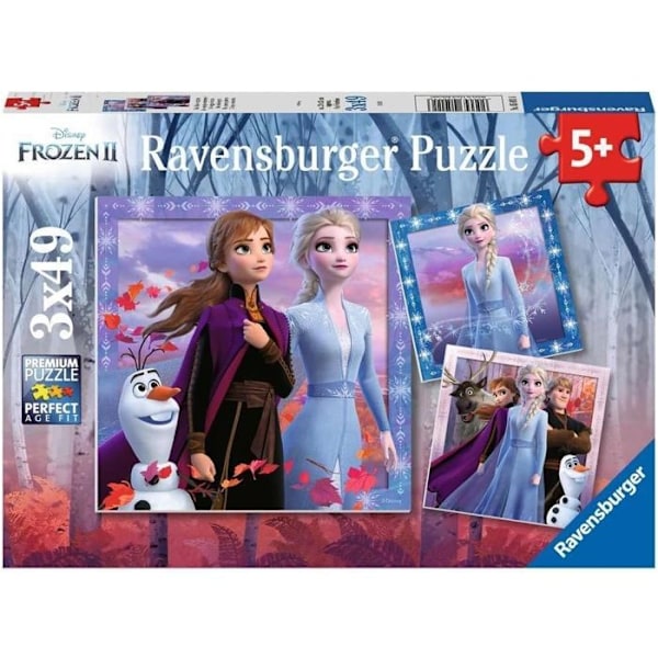 Pussel 3x49 bitar Frost 2, Resan börjar, Från 5 år, Ravensburger Flerfärgad