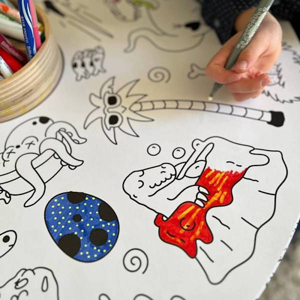 Påfyllning av målarark - OMY - Drawin'Kids - 20 XXL ark - 10 vita - 10 att färglägga Vit