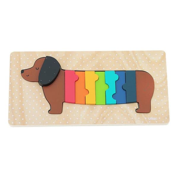 Indsatspuslespil - VILAC - Hund - Beige - 11 dele - 30 x 15 x 2 cm Beige