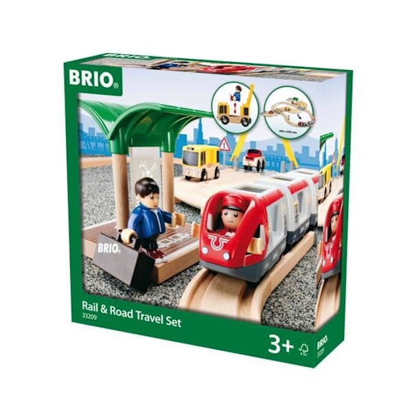 Brio World Circuit Correspondence Train / Bus - Set i 33 delar - Tågbana i trä - Ravensburger - Från 3 år - 33209 Flerfärgad