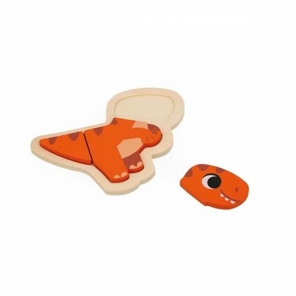 DINO - 4 EVOLVERENDE PUZZLER DINO Flerfärgad