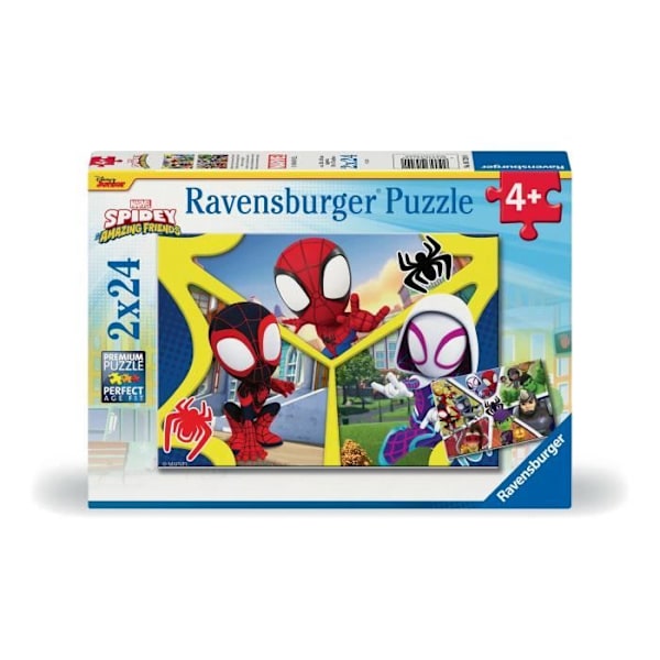 Puzzle 2x24 palikkaa Spidey & kumppanit - Alkaen 4 vuotta Ravensburger Flerfärgad