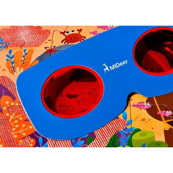 Puzzle Tunnistusmeri - MIDEER - Eläimet - Lapsi - Sisätila Flerfärgad