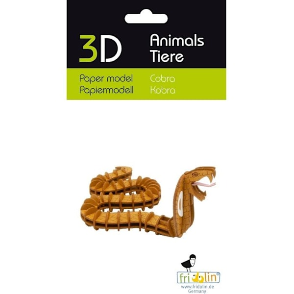 Fridolin - Pappersmodell 3D Kobraorm kastanj